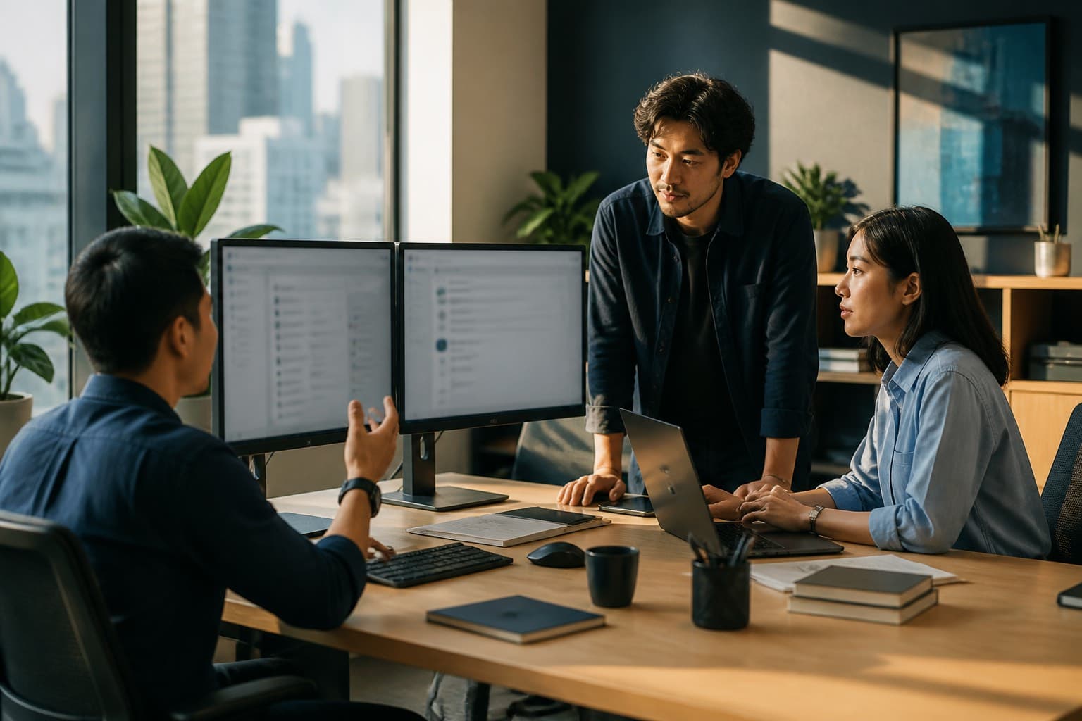 Tim agensi bekerja dari inbox bersama